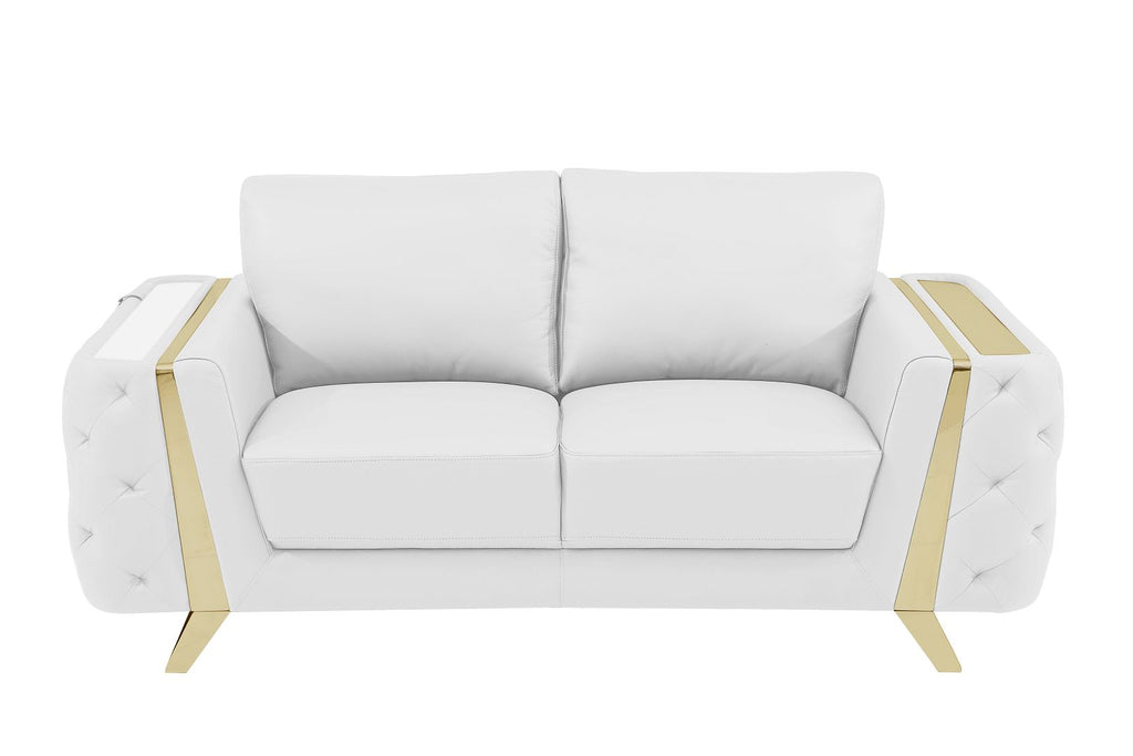 1050 Divanitalia 3-Piece Sofa Set in Top-grain Italian Leather - White - SKU 1050-WHITE-2PC - view 7