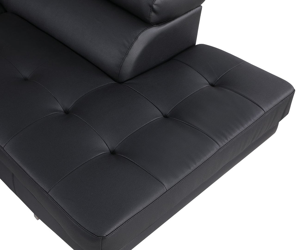 8136 Right Arm Facing Chaise with Adjustable Headrest in Genuine Leather
