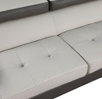 8136 Right Arm Facing Chaise with Adjustable Headrest in Genuine Leather