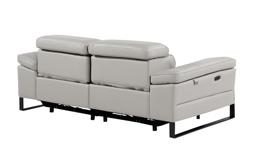 1246 Divanitalia Top Grain Italian Leather Loveseat with Power Headrest