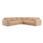 Bianca - Modern Brown Leather Sectional Sofa with 3 Recliners