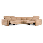 Bianca - Modern Brown Leather Sectional Sofa with 3 Recliners