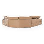 Bianca - Modern Brown Leather Sectional Sofa with 3 Recliners
