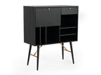 Billy Modern Black Oak & Gold Tall Buffet