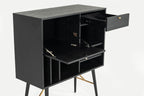 Billy Modern Black Oak & Gold Tall Buffet