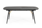 Billy Modern Black Oak & Gold Extendable Dining Table
