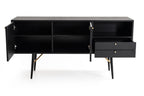 Billy Modern Black Oak & Gold Buffet