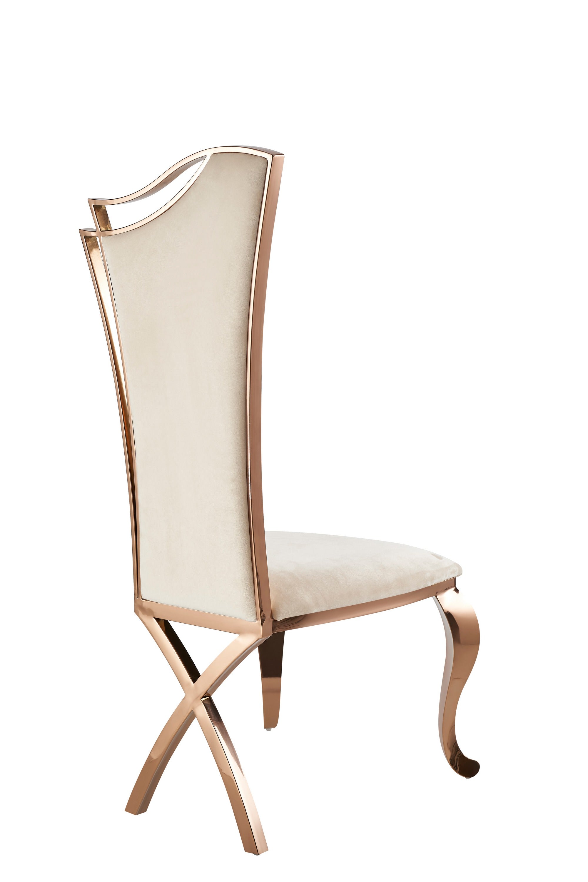 Bonnie - Beige Velvet & Rose Gold Dining Chair (Set of 2)