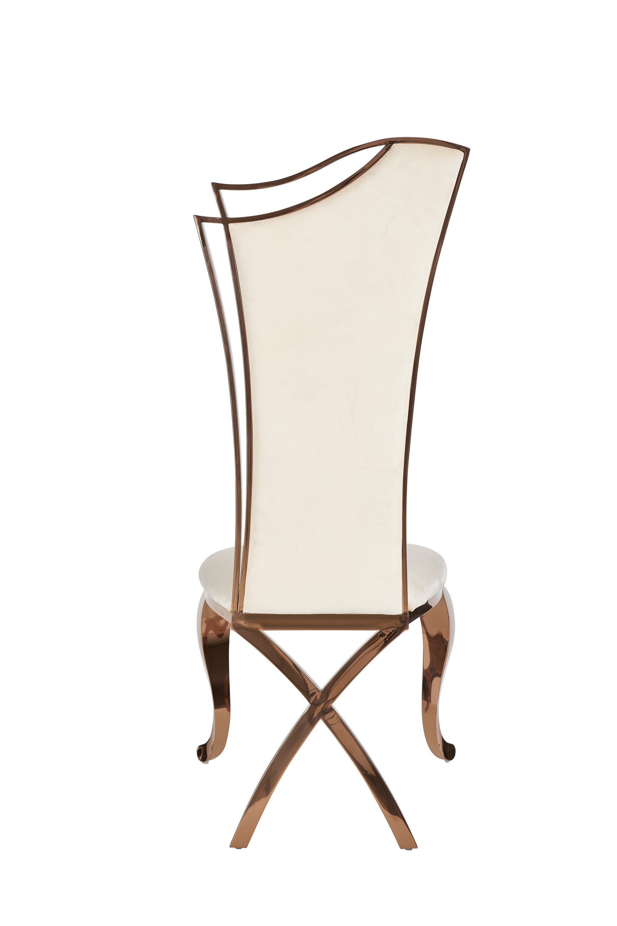 Bonnie - Beige Velvet & Rose Gold Dining Chair (Set of 2)