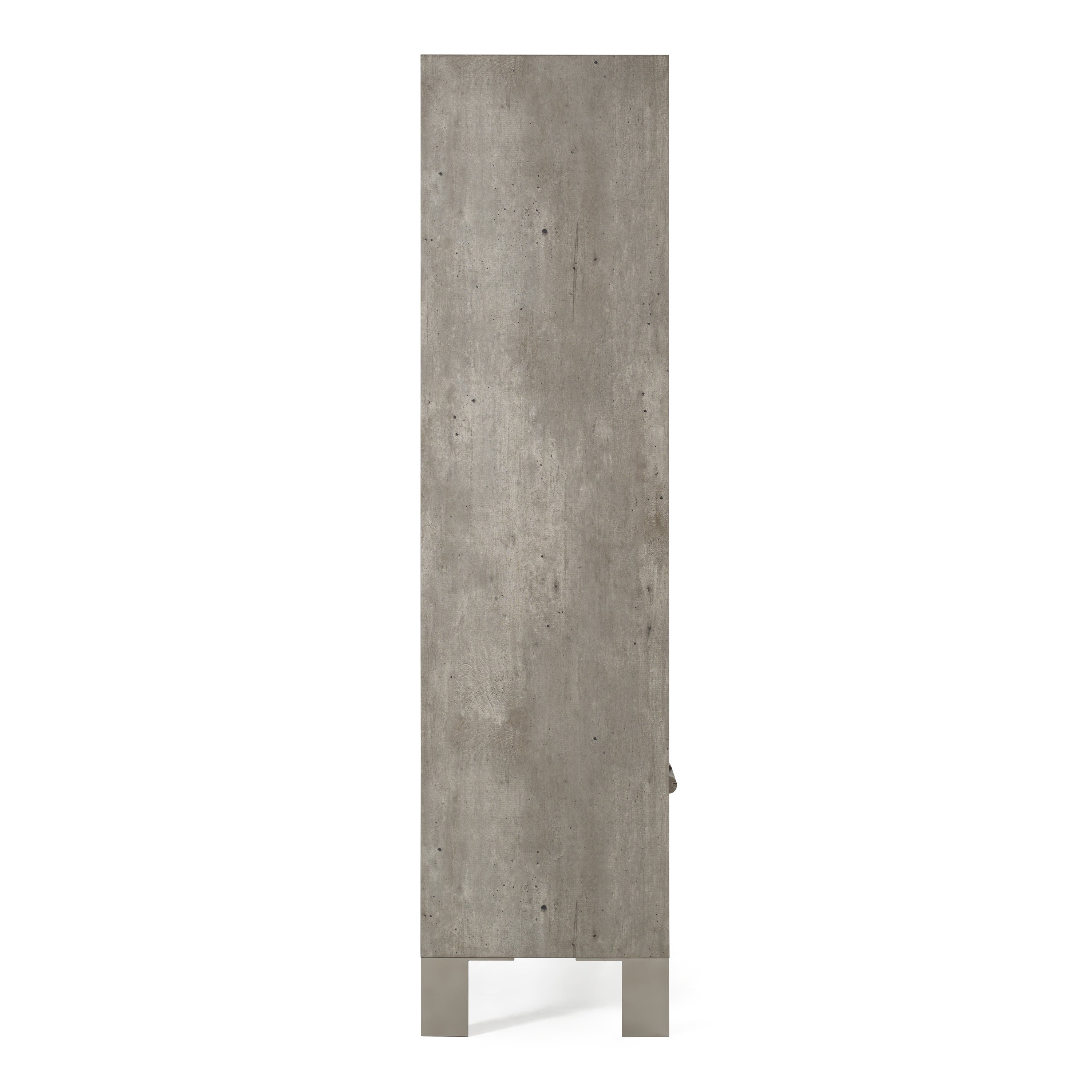 Boston Modern Brown Oak & Faux Concrete Bookcase