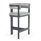 Boswell - Modern Grey Faux Leather + Black Counter Chair