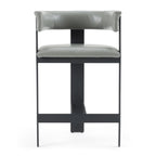 Boswell - Modern Grey Faux Leather + Black Counter Chair