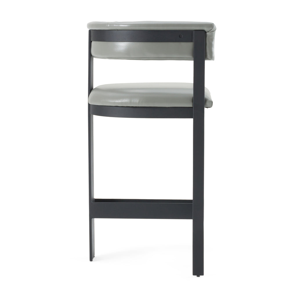 Boswell - Modern Grey Faux Leather + Black Counter Chair