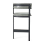Boswell - Modern Grey Faux Leather + Black Counter Chair