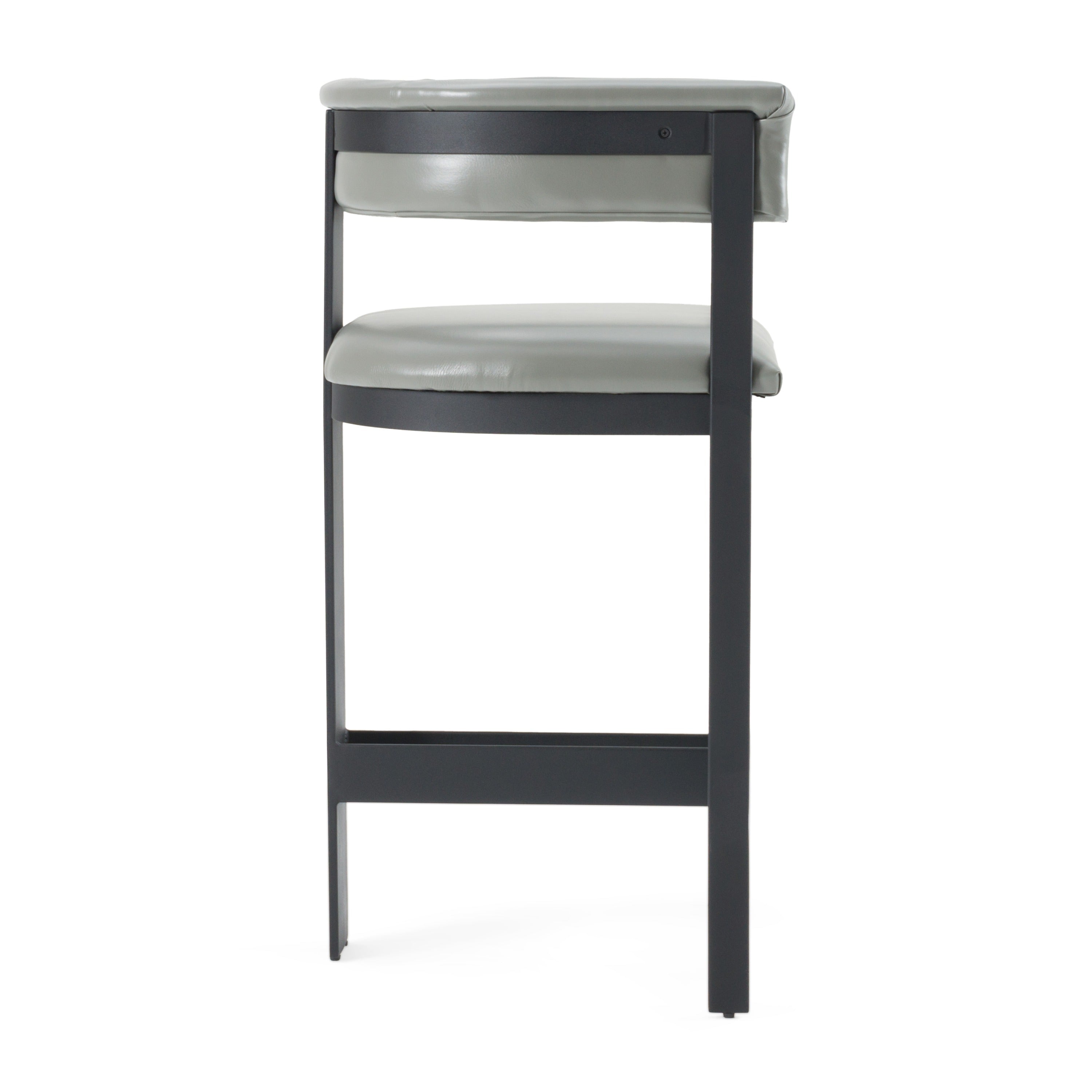 Boswell - Modern Grey Faux Leather + Black Counter Chair