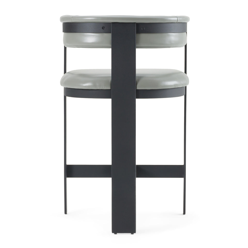 Boswell - Modern Grey Faux Leather + Black Counter Chair