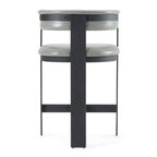 Boswell - Modern Grey Faux Leather + Black Counter Chair