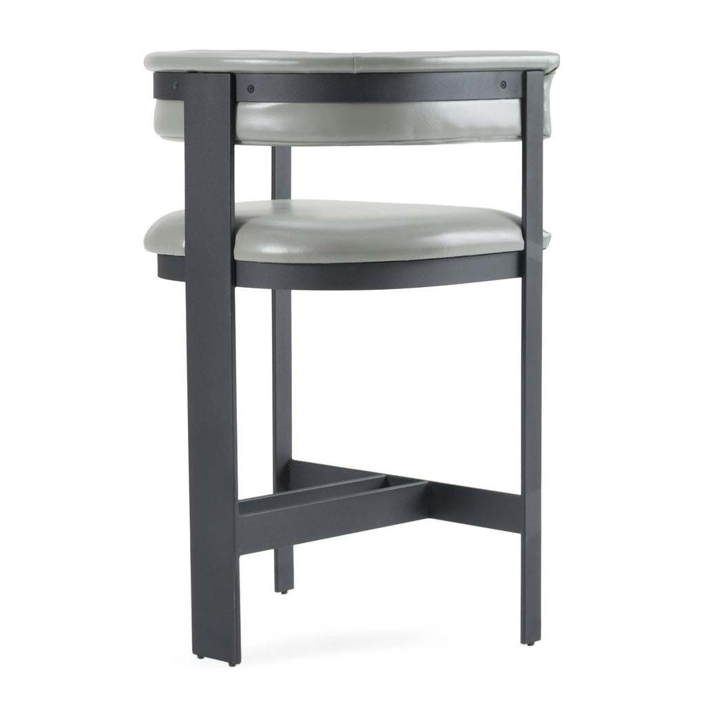 Boswell - Modern Grey Faux Leather + Black Counter Chair