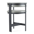 Boswell - Modern Grey Faux Leather + Black Counter Chair