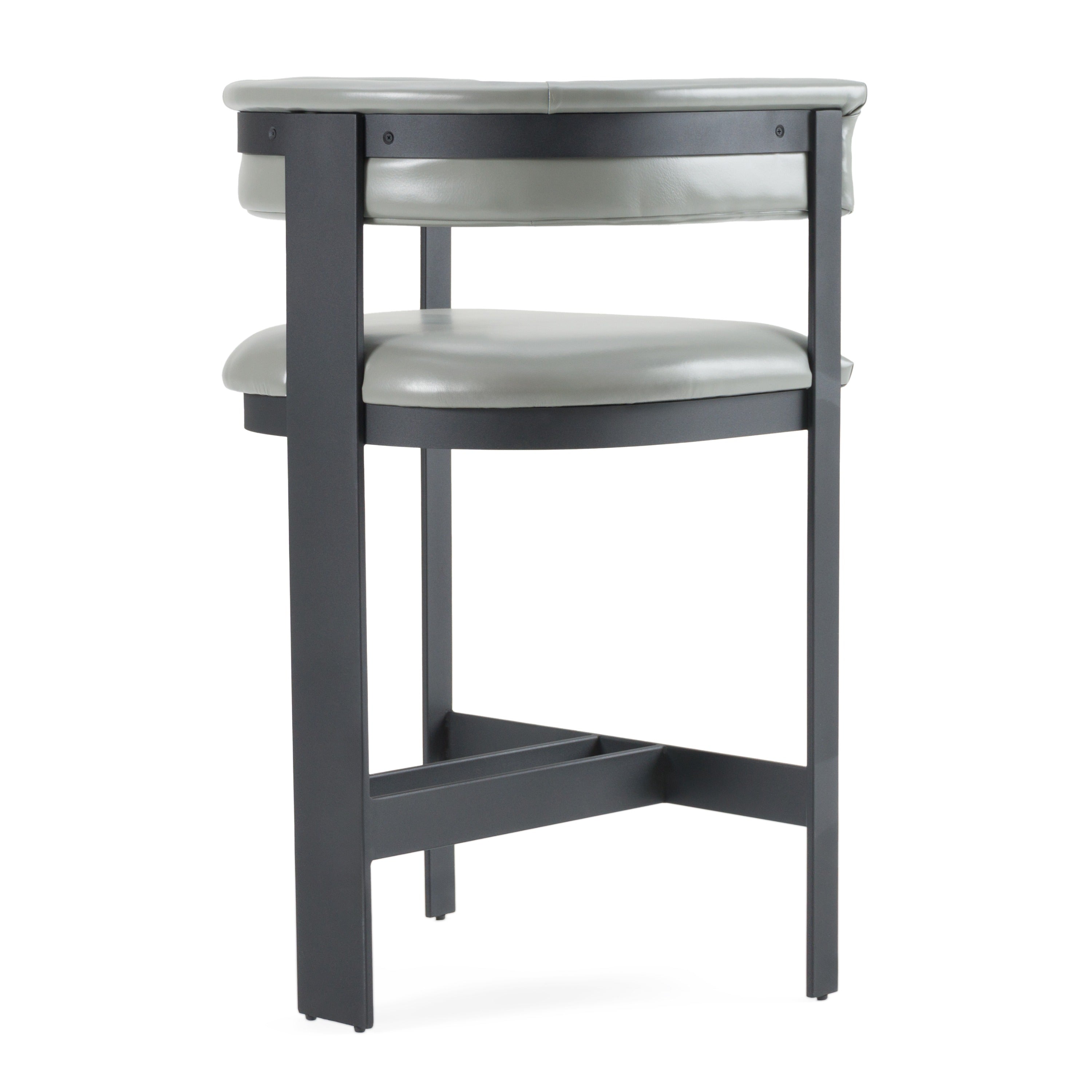 Boswell - Modern Grey Faux Leather + Black Counter Chair