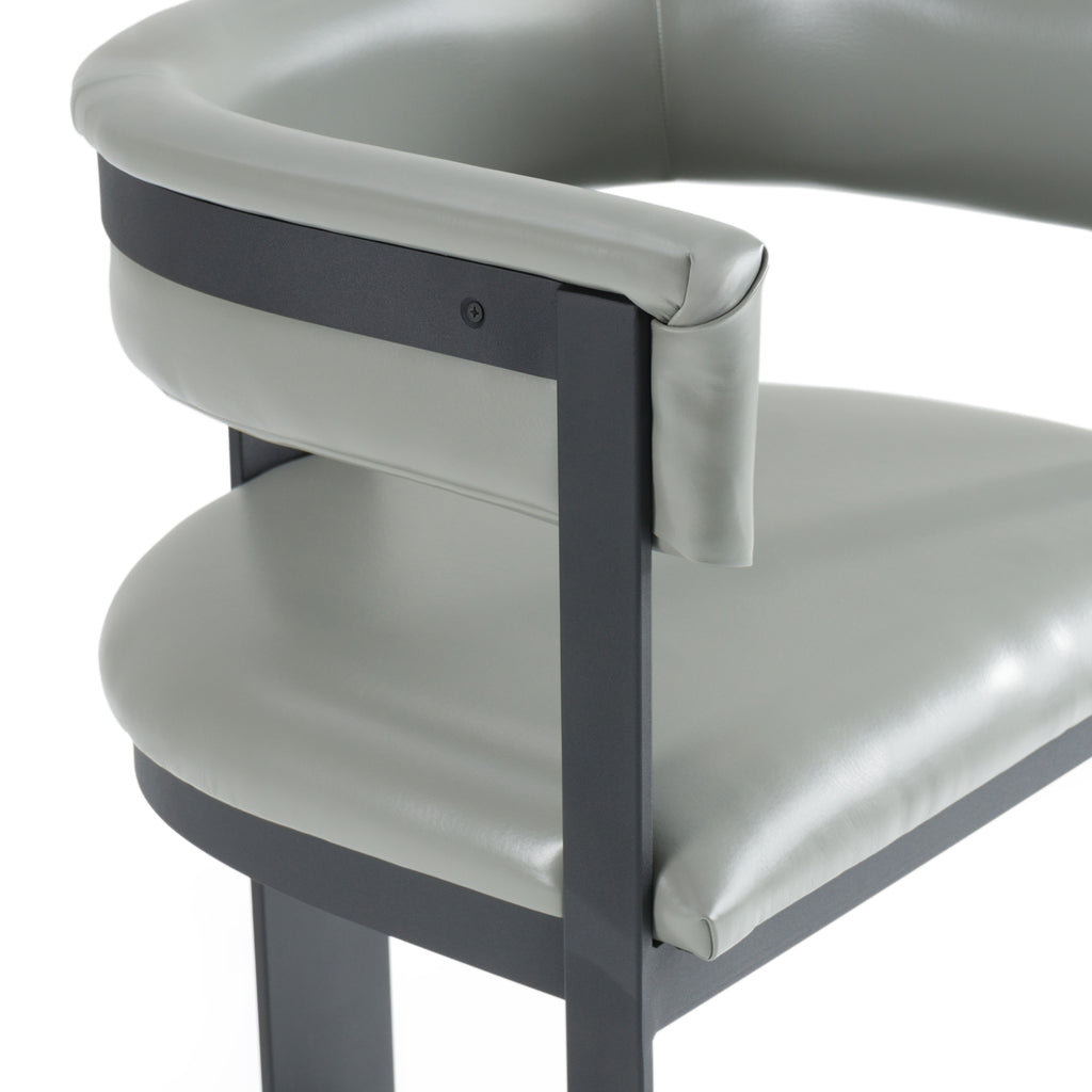 Boswell - Modern Grey Faux Leather + Black Counter Chair