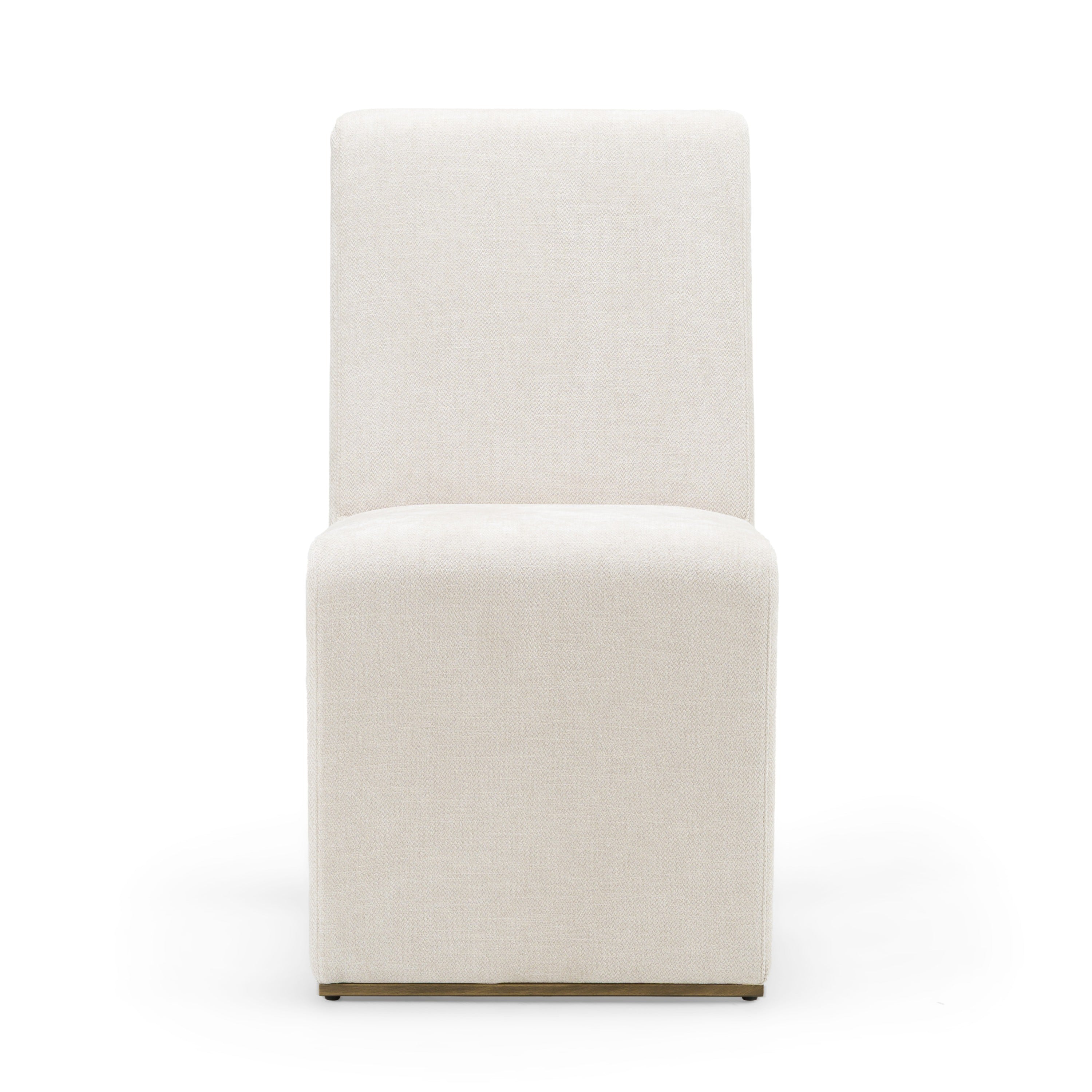 Bounty - Modern Beige Fabric + Antique Brass Dining Chair (Set of 2)