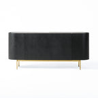 Bowie - Mid-Century Modern Black Oak + Brass Buffet
