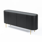 Bowie - Mid-Century Modern Black Oak + Brass Buffet