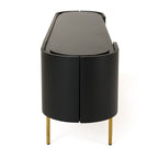 Bowie - Mid-Century Modern Black Oak + Brass TV Stand