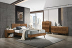Kamela - Modern Walnut Bed - Modern Walnut Bed