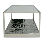 Braxton - Contemporary Clear Wave Glass Coffee Table