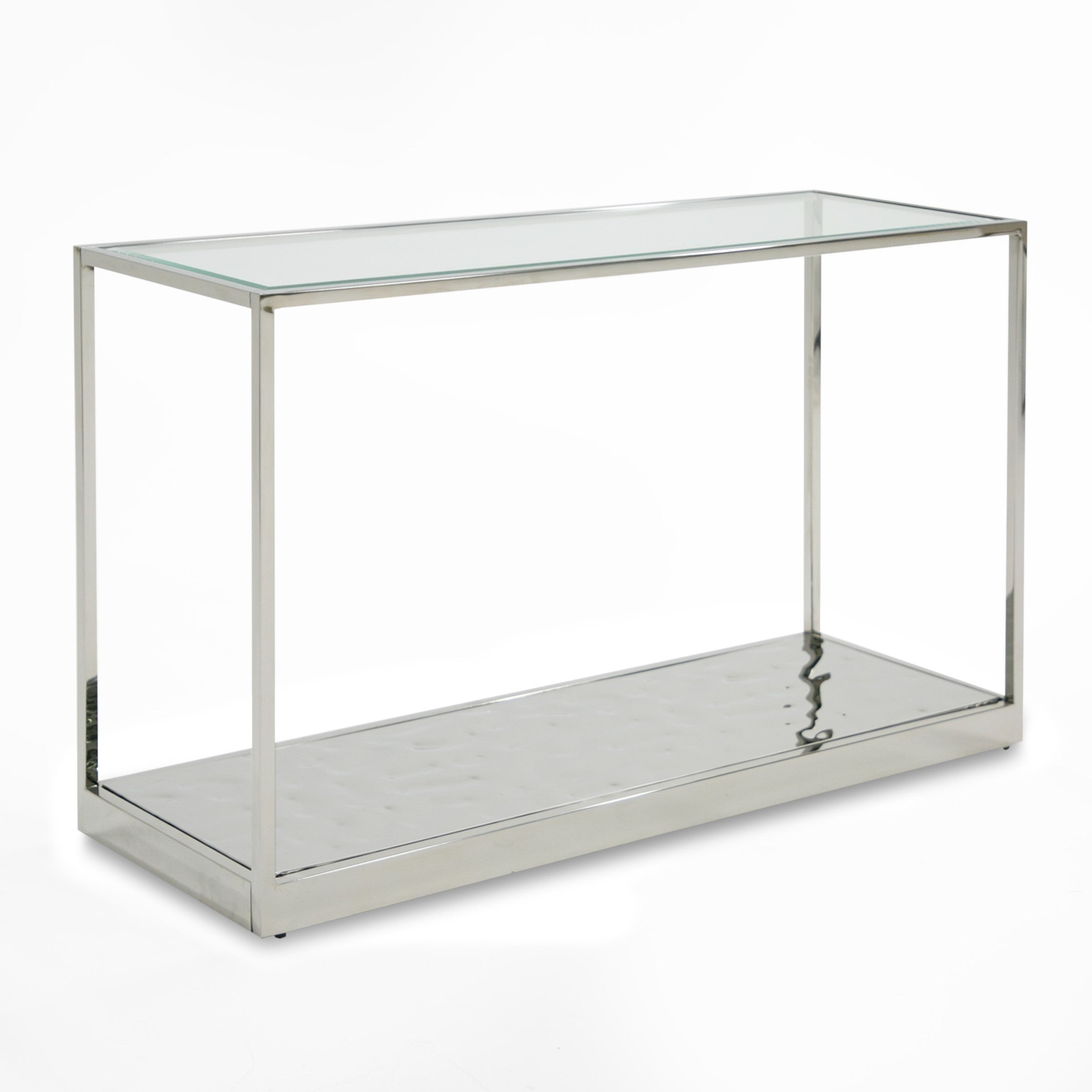 Braxton - Contemporary Clear Wave Glass Console Table