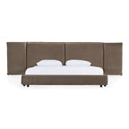 Eastern King Breslow - Modern Dark Taupe Velvet Bed - Modern Dark Taupe Velvet Bed