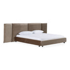 Eastern King Breslow - Modern Dark Taupe Velvet Bed - Modern Dark Taupe Velvet Bed