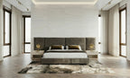 Eastern King Breslow - Modern Dark Taupe Velvet Bed - Modern Dark Taupe Velvet Bed