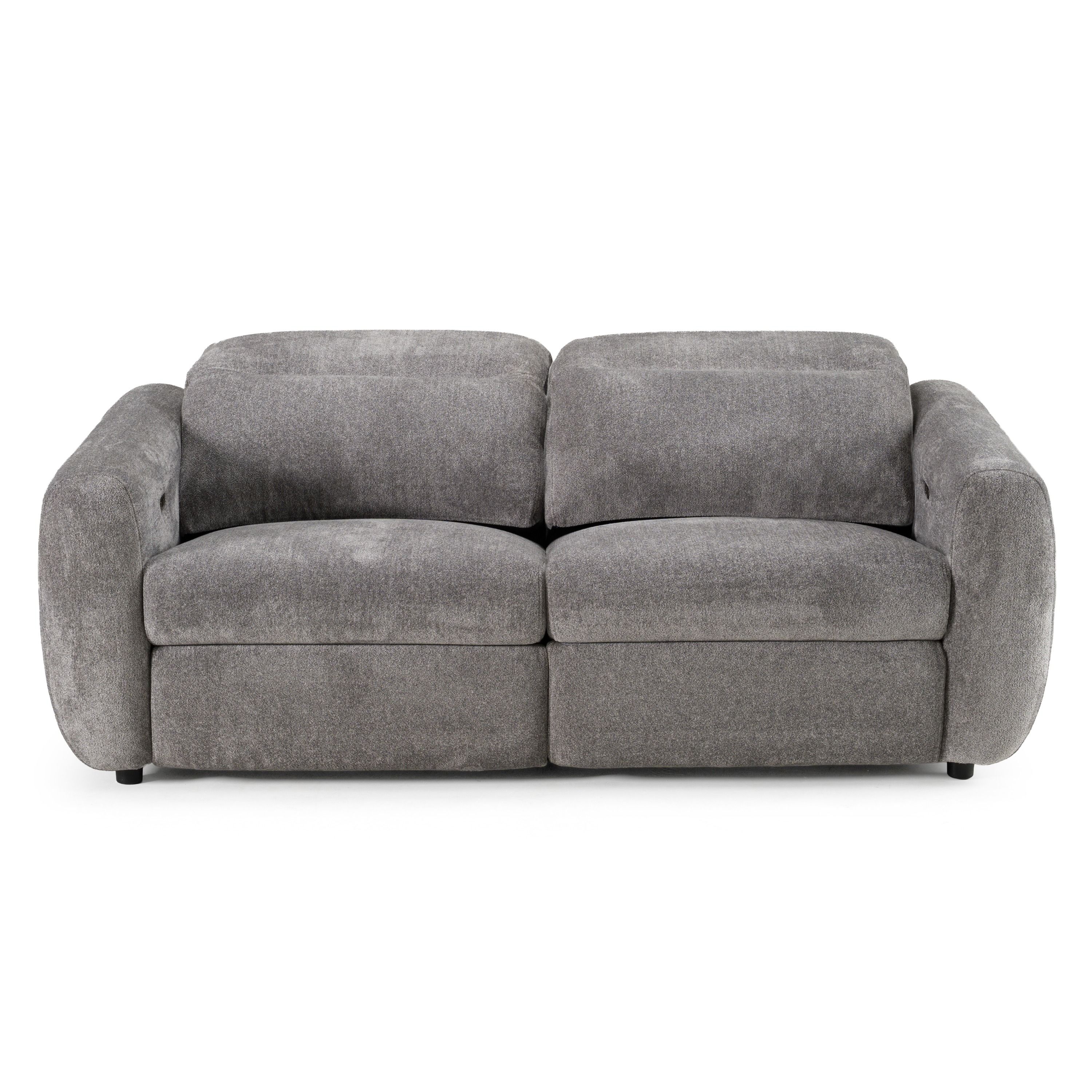 Divani Casa Brevig - Modern Grey Fabric Sofa w/ 2 Recliners