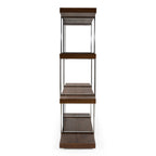 Brewer - Modern Walnut Glass & Stainless Steel Bookshelf