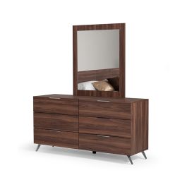 Brooklyn Italian Modern Walnut Mirror