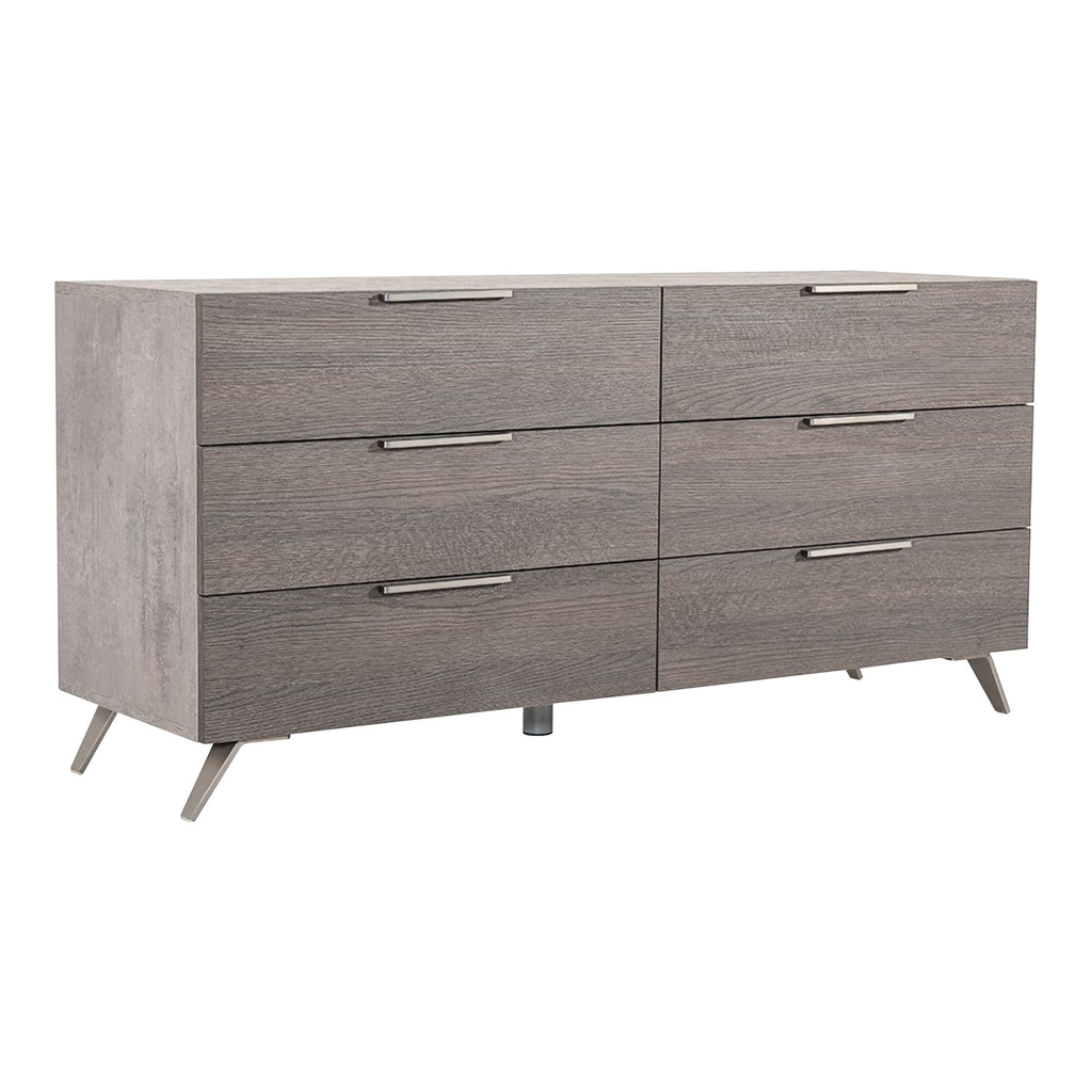 Bronx Italian Modern Faux Concrete & Grey Dresser