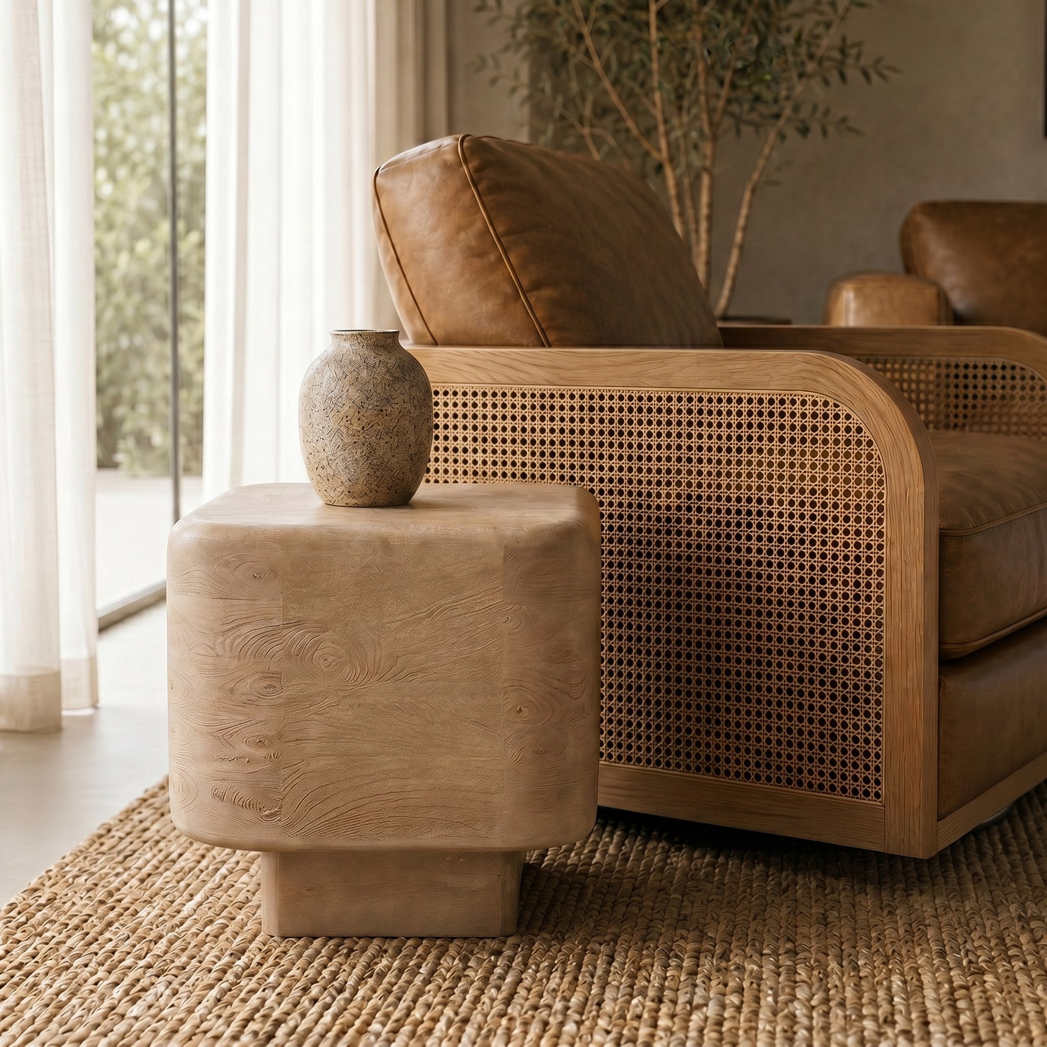 Bruno - Modern Mango Wood Square End Table