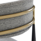 Buchtel - Mid-Century Modern Medium Grey + Gold Arm + Black Counter Chair
