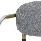 Buchtel - Mid-Century Modern Medium Grey + Gold Arm + Black Counter Chair