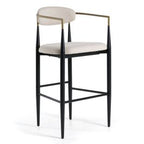 Buchtel - Mid-Century Modern Beige + Gold Arm + Black Bar Chair