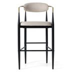 Buchtel - Mid-Century Modern Beige + Gold Arm + Black Bar Chair