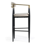 Buchtel - Mid-Century Modern Beige + Gold Arm + Black Bar Chair