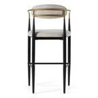 Buchtel - Mid-Century Modern Beige + Gold Arm + Black Bar Chair