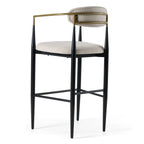 Buchtel - Mid-Century Modern Beige + Gold Arm + Black Bar Chair