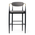 Buchtel - Mid-Century Modern Medium Grey + Gold Arm + Black Bar Chair