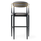 Buchtel - Mid-Century Modern Medium Grey + Gold Arm + Black Bar Chair