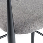 Buchtel - Mid-Century Modern Medium Grey + Gold Arm + Black Bar Chair